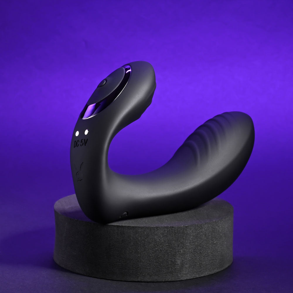 Playboy Pleasure PLAY TIME Black 12.7cm USB Rechargeable G-Spot P-Spot Vibrator