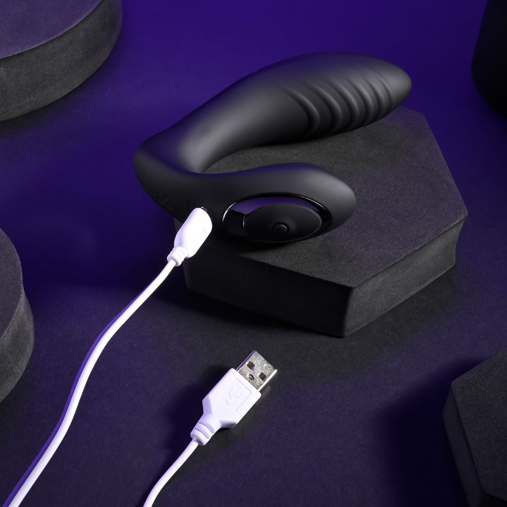 Playboy Pleasure PLAY TIME Black 12.7cm USB Rechargeable G-Spot P-Spot Vibrator