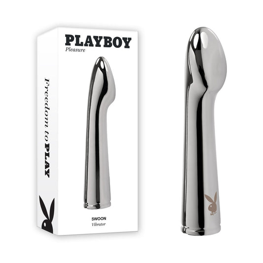 Playboy Pleasure SWOON Chrome 14cm USB Rechargeable Vibrator