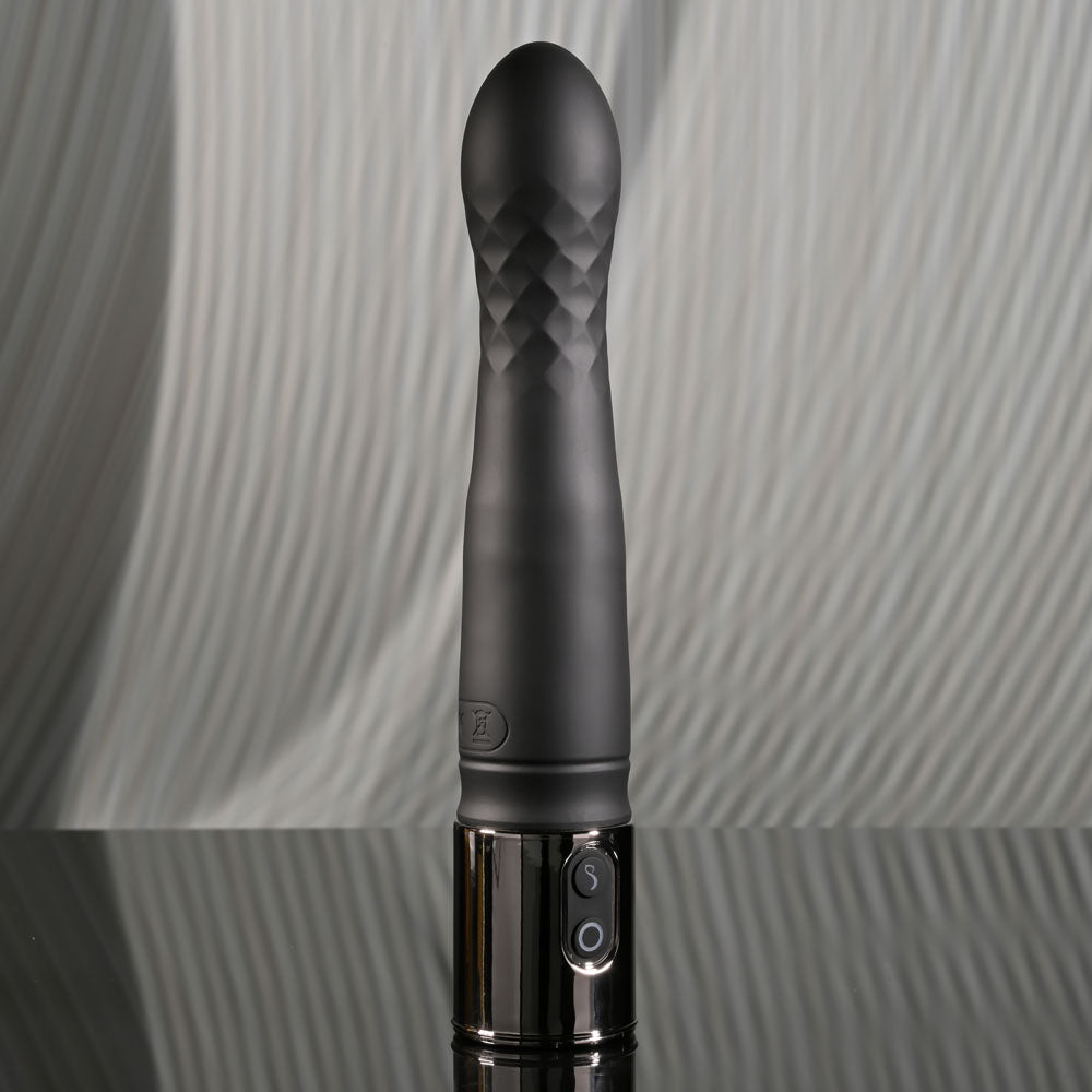 Playboy Pleasure PLEASURE ZONE - Black 21.4cm Thrusting Vibrator with USB Charging Dock