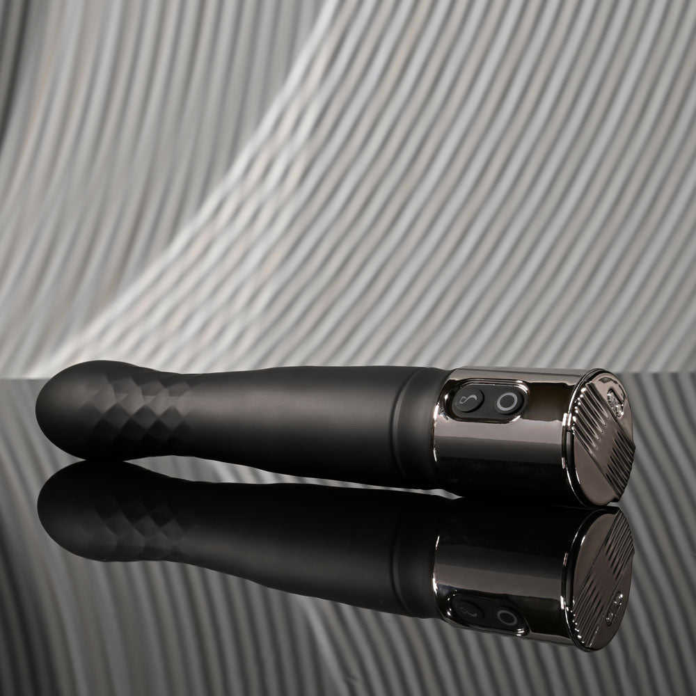 Playboy Pleasure PLEASURE ZONE - Black 21.4cm Thrusting Vibrator with USB Charging Dock