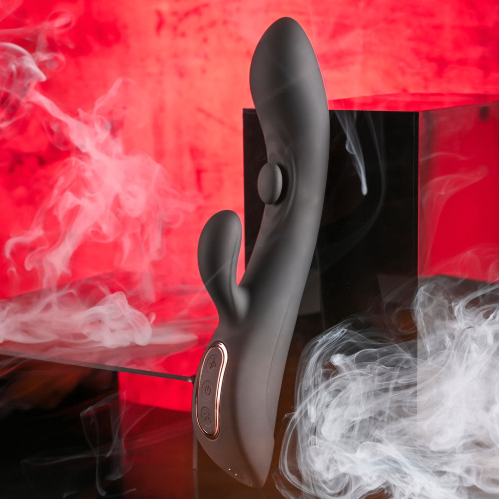 Playboy Pleasure THATS THE SPOT - Black 23.3cm Rabbit Vibrator with G-Spot Tapper