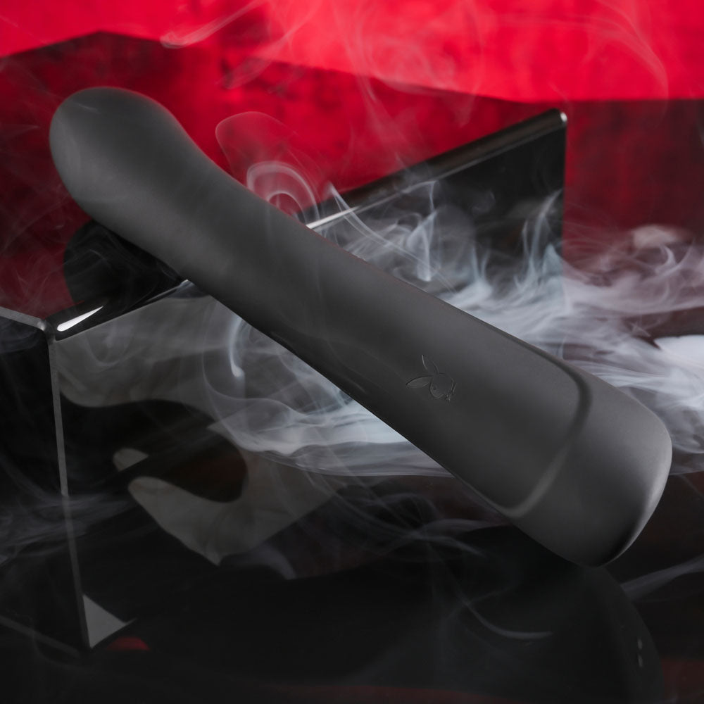 Playboy Pleasure THATS THE SPOT - Black 23.3cm Rabbit Vibrator with G-Spot Tapper