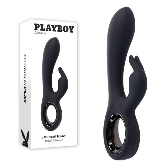 Playboy Pleasure LATE NIGHT BUNNY Black 20cm Rabbit Vibrator