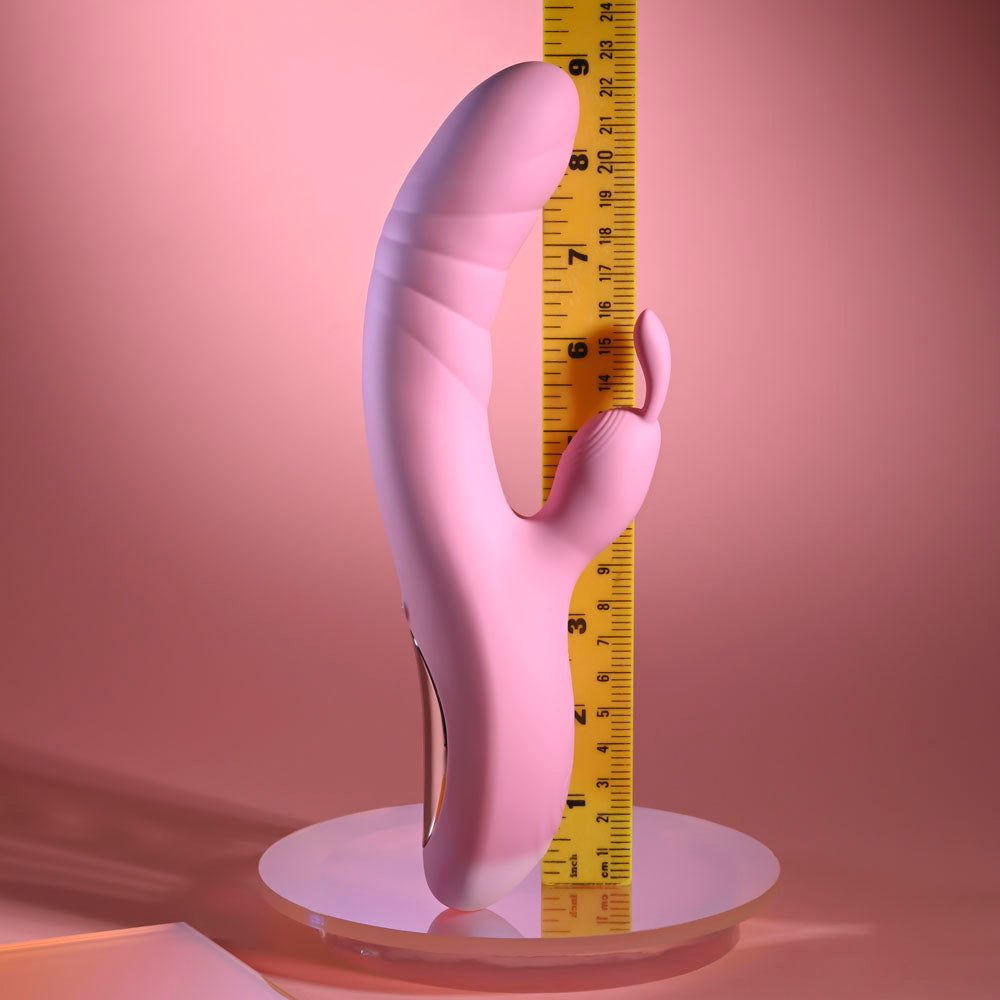 Playboy Pleasure RUB ME RIGHT - Pink 23.2cm Thrusting Rabbit Vibrator