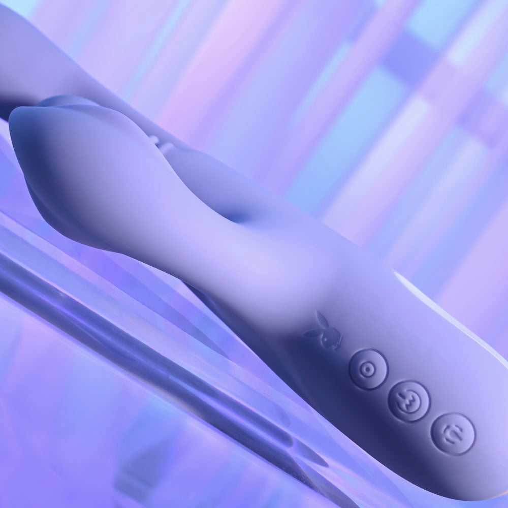 Playboy Pleasure NUBBIN RUBBIN - Purple 24.1cm Thrusting Rabbit Vibrator