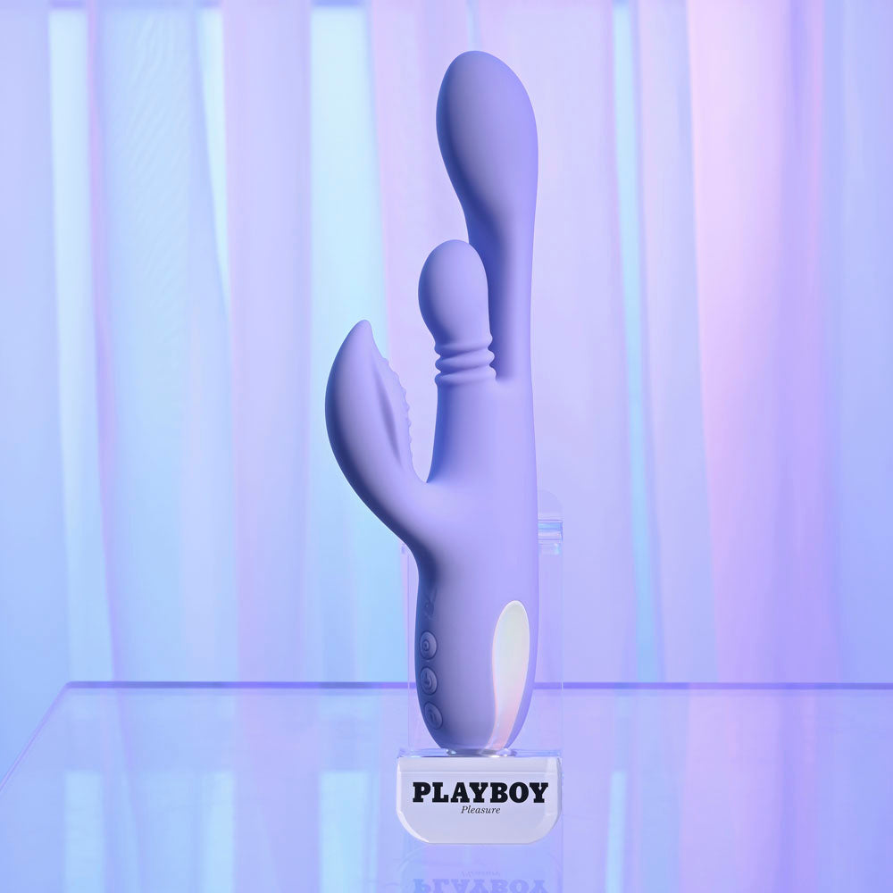 Playboy Pleasure NUBBIN RUBBIN - Purple 24.1cm Thrusting Rabbit Vibrator