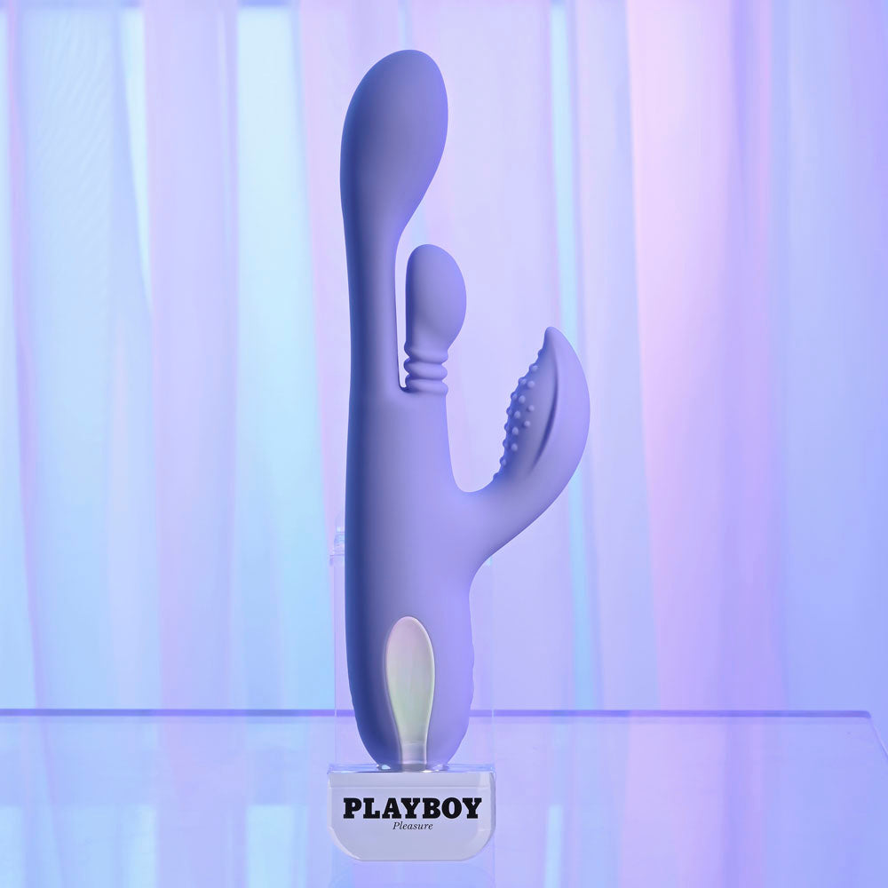 Playboy Pleasure NUBBIN RUBBIN - Purple 24.1cm Thrusting Rabbit Vibrator