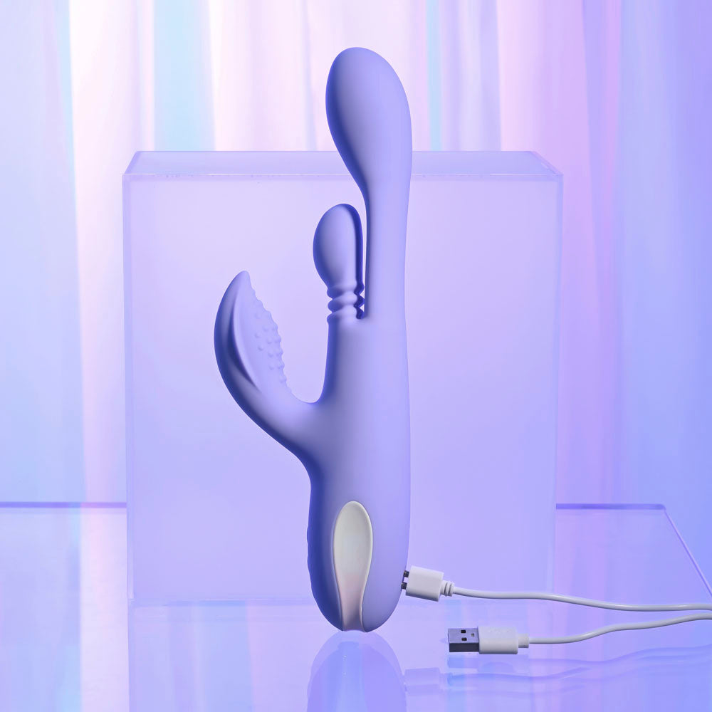 Playboy Pleasure NUBBIN RUBBIN - Purple 24.1cm Thrusting Rabbit Vibrator