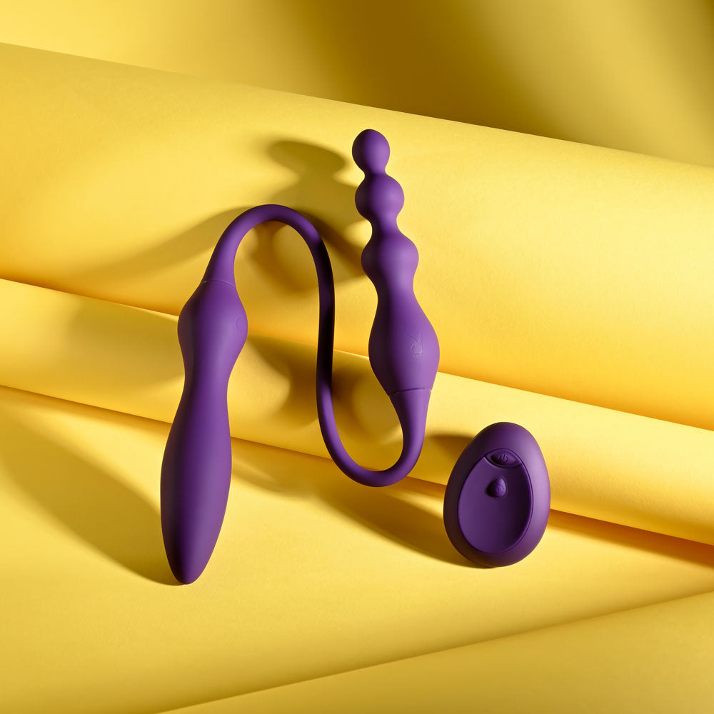 Playboy Pleasure THIS & THAT - Purple Flexible Dual Ended Vibrator