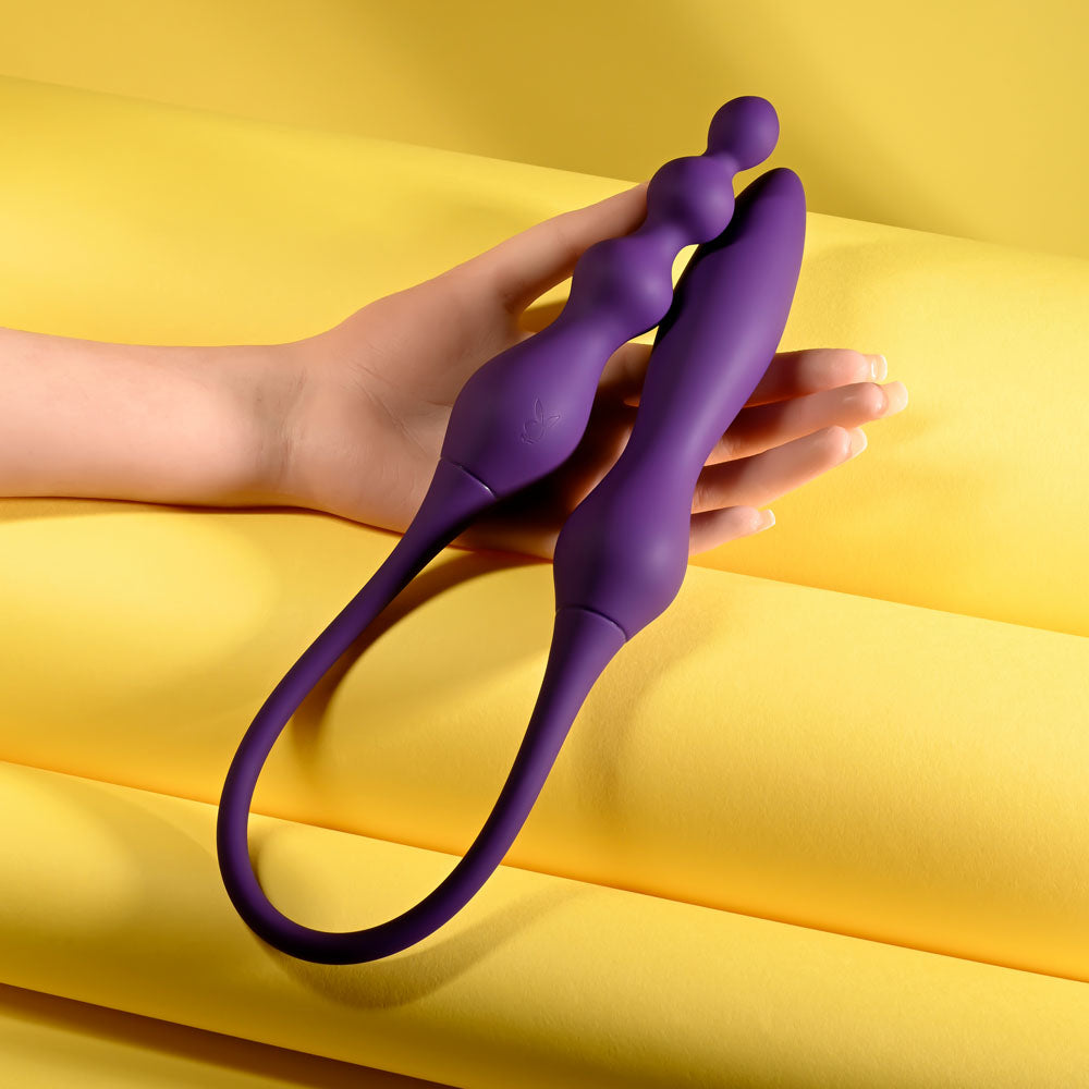 Playboy Pleasure THIS & THAT - Purple Flexible Dual Ended Vibrator