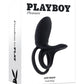 Playboy Pleasure JUST RIGHT Black USB Rechargeable Vibrating Cock & Balls Rings