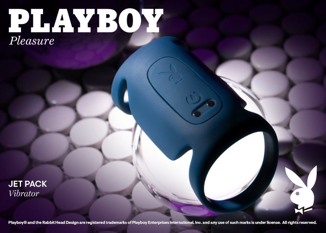 Playboy Pleasure JET PACK - Dark Blue USB Rechargeable Vibrating Penis Harness