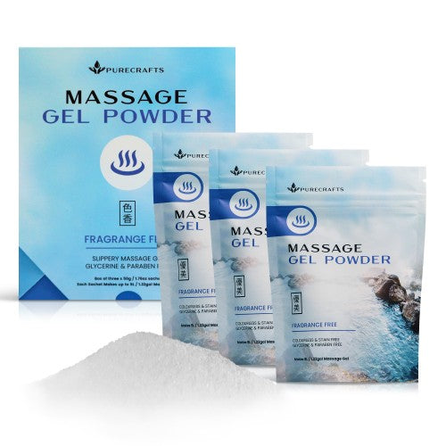 Purecrafts Massage Gel Powder 3x50g - 3 Pack - Fragrance Free