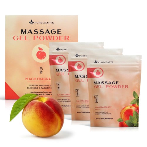 Purecrafts Massage Gel Powder 3x50g - 3 Pack - Peach Fragrance