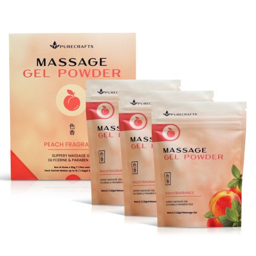 Purecrafts Massage Gel Powder 3x50g - 3 Pack - Peach Fragrance