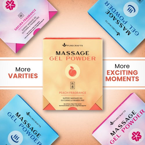 Purecrafts Massage Gel Powder 3x50g - 3 Pack - Peach Fragrance