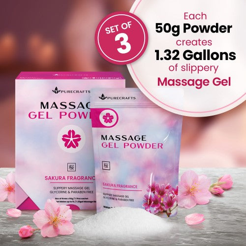 Purecrafts Massage Gel Powder3x50g - 3 Pack - Sakura Fragrance