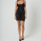 Muse Lingerie Black Stretch Satin Fabric Dress PD001BLK Size S/M/L