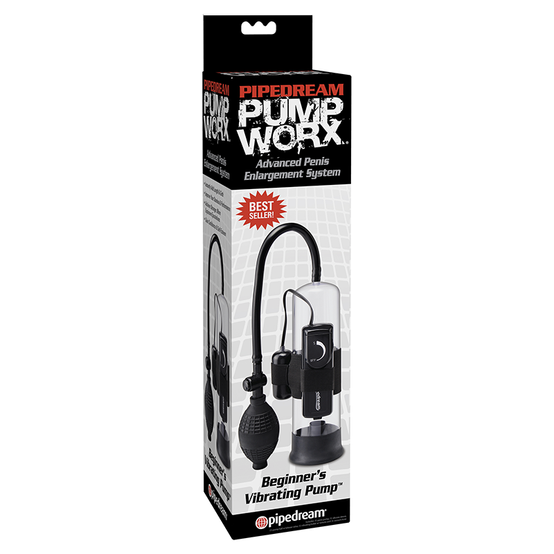 Pipedream Pump Worx Beginner's Vibrating Pump - Clear/Black Vibrating Penis Pump