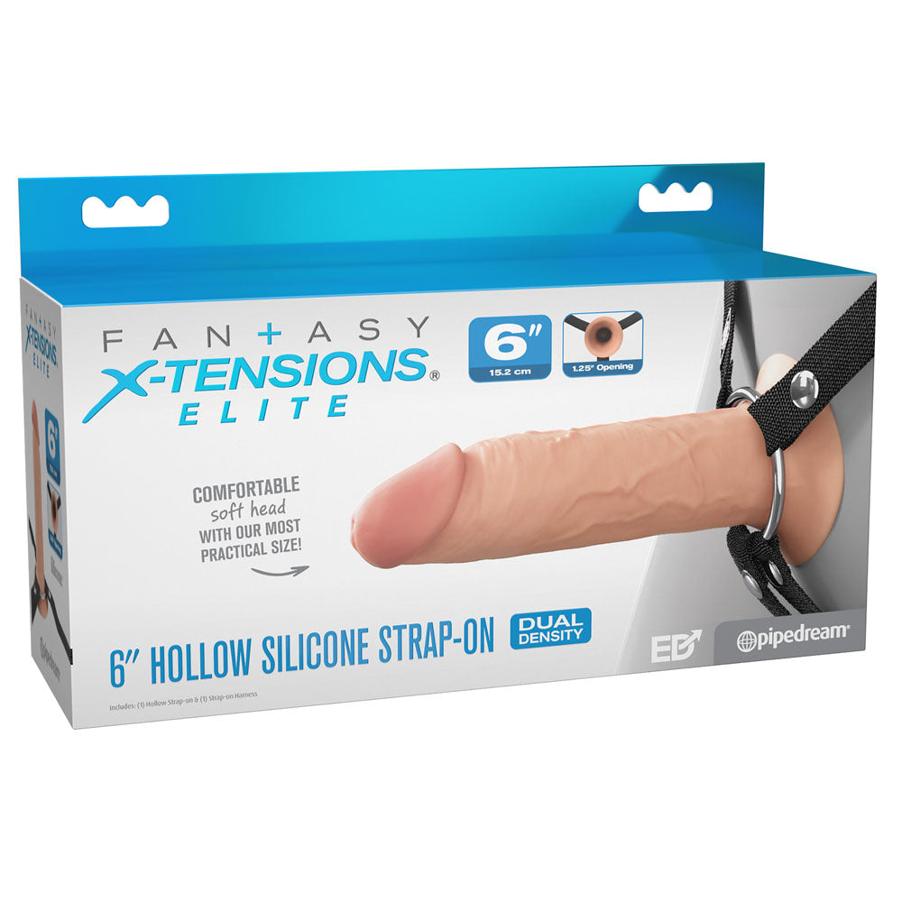 Pipedream FX Elite 6" Silicone Hollow Strap-On - Flesh