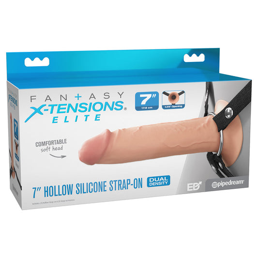Pipedream FX Elite 7" Silicone Hollow Strap-On - Flesh