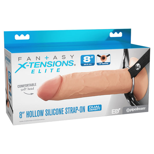 Pipedream FX Elite 8" Silicone Hollow Strap-On - Flesh