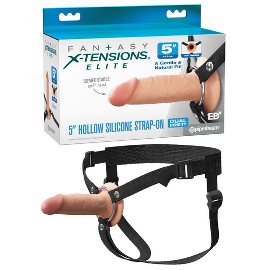 Pipedream | Fantasy X-Tensions Elite 5" Silicone Hollow Strap-On - Flesh