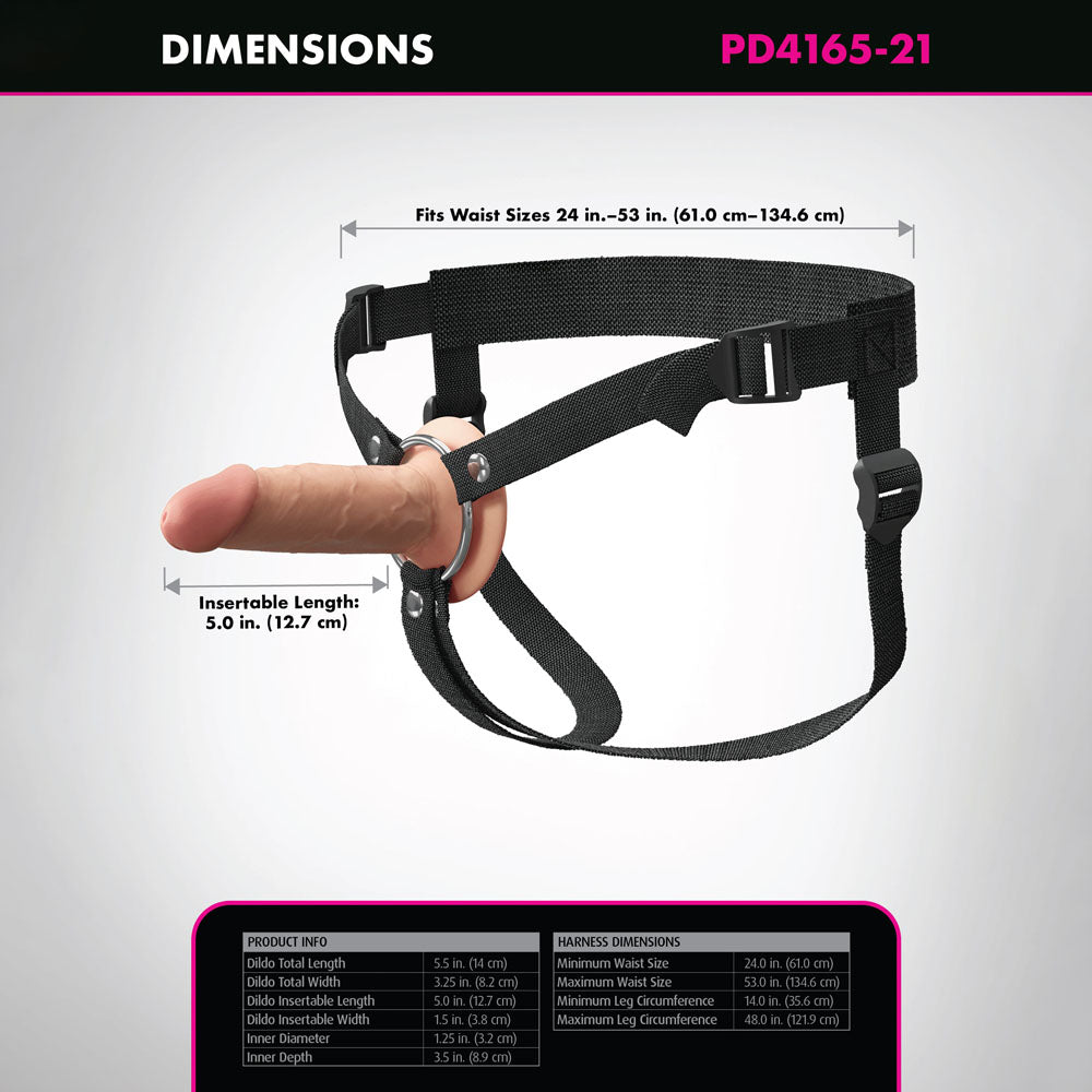 Pipedream | Fantasy X-Tensions Elite 5" Silicone Hollow Strap-On - Flesh