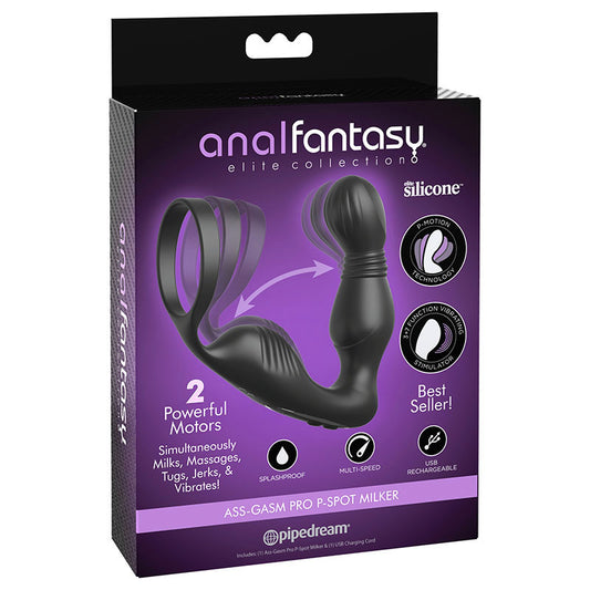 Pipedream Anal Fantasy Elite Ass-Gasm P-Spot Milker - Prostate Massage with Cock Ring
