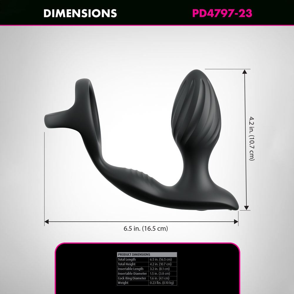 Pipedream Anal Fantasy Elite Ass-Gasm Gyro-Milk Pro - Vibrating & Gyrating Prostate Pleaser