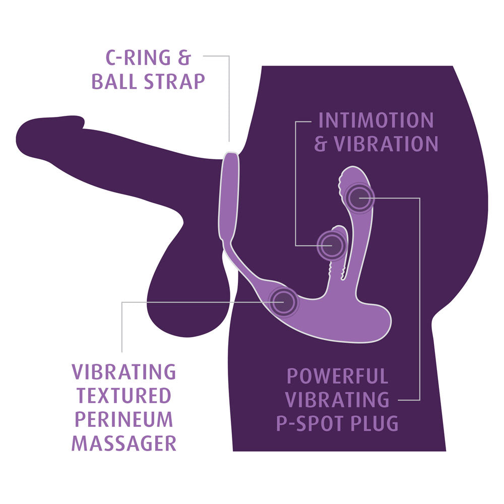 Pipedream Anal Fantasy Elite Ass-Gasm intiMotion - Quad Motor Prostate Massager with Remote