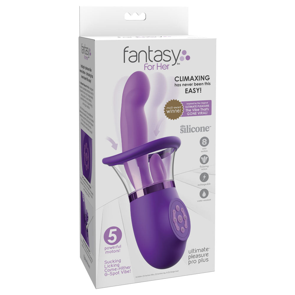 Fantasy For Her Ultimate Pleasure Pro Plus - Purple Sucking Licking & Flicking Vibrator