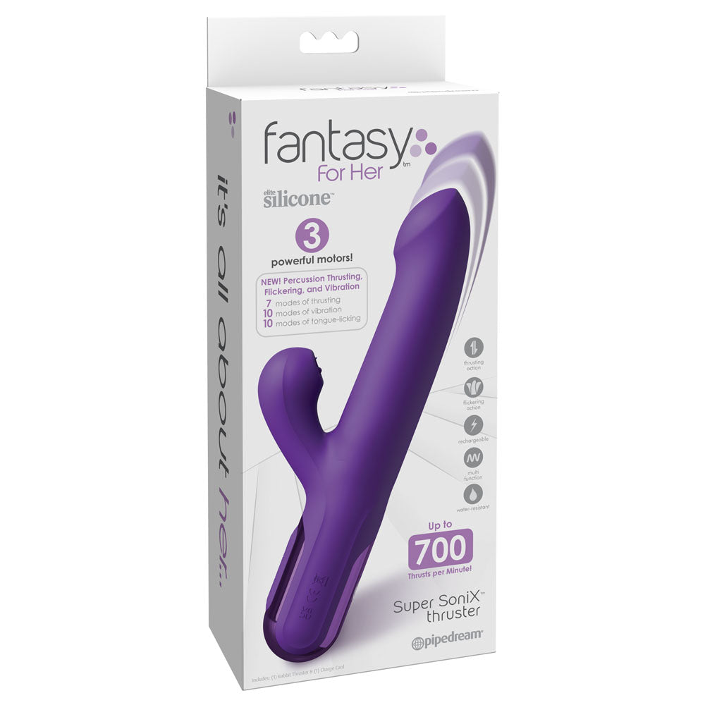 Pipedream Fantasy For Her Super SoniX Thrusting Rabbit Vibrator