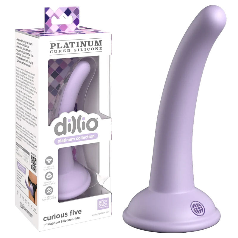 Pipedream Dillio Platinum Curious Five - Purple 12.7cm (5") Dong