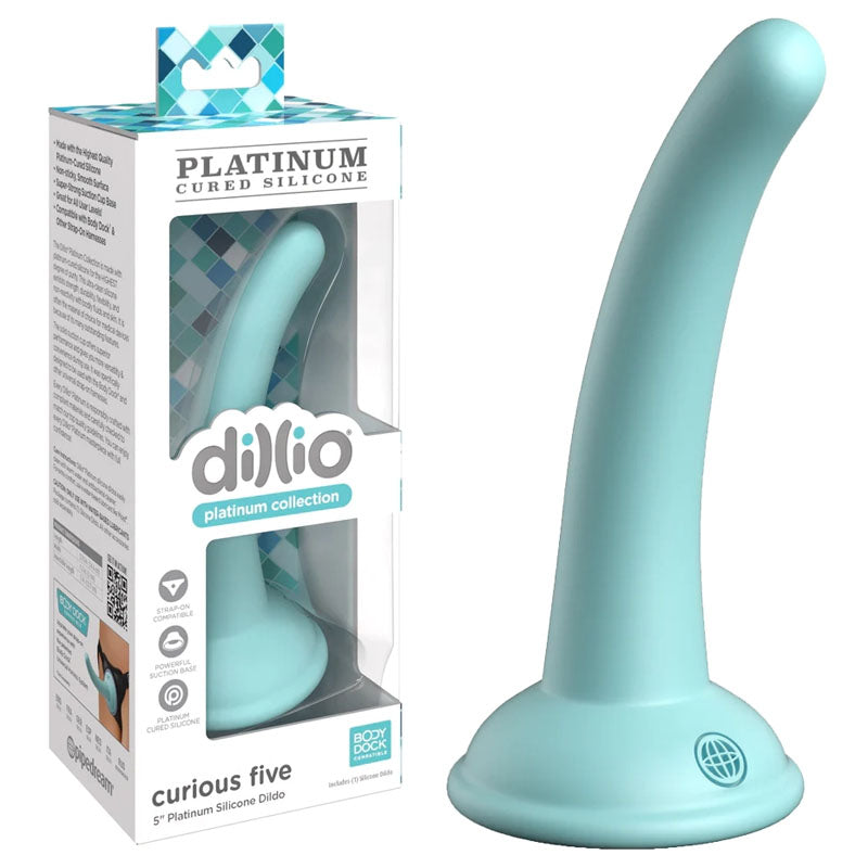Pipedream Dillio Platinum Curious Five - Teal 12.7cm (5") Dong