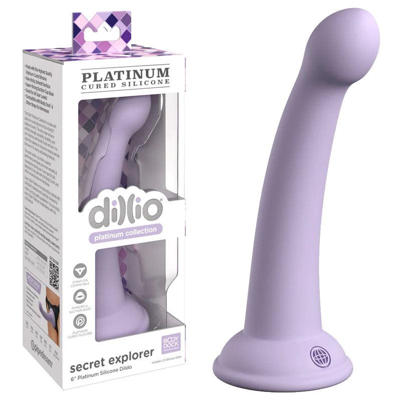 Pipedream Dillio Platinum Secret Explorer - Purple 15.2cm (6") Dong