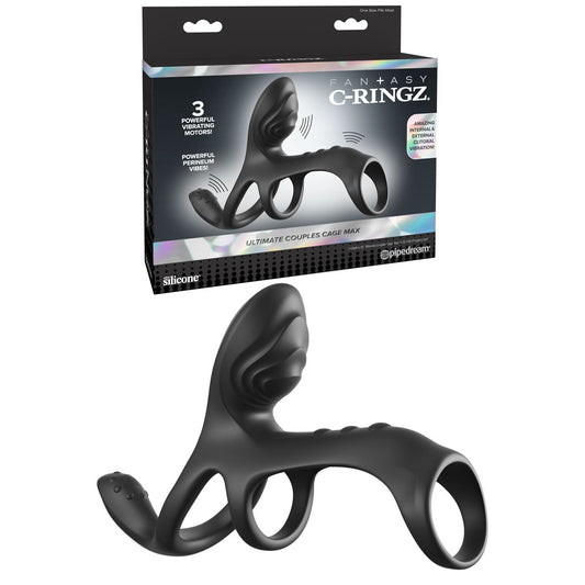 Pipedream Fantasy C-Ringz Ultimate Couples Cage Max - Vibrating Cock Ring Cage