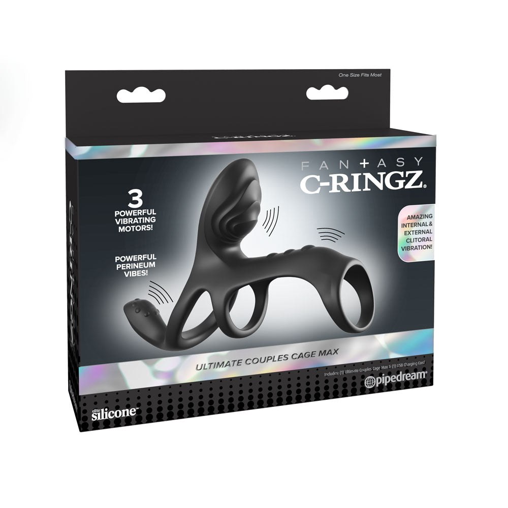 Pipedream Fantasy C-Ringz Ultimate Couples Cage Max - Vibrating Cock Ring Cage