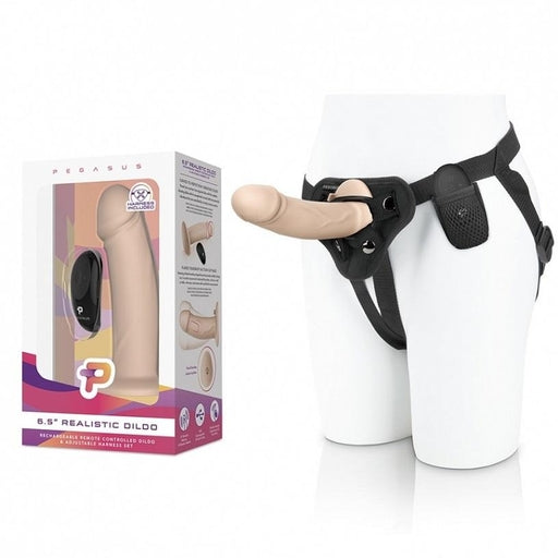 Pegasus 6.5" Realistic Dildo Rechargeable Remote Controlled Dildo & Adjustable Harness Set