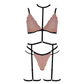 Muse Lingerie Soft Cup Lace Triangle Bralette With Double Waist Strap Pink PL001PNK Size S/M/L