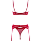 Muse Lingerie 2 Piece Lingerie Black/Red PL018 - Size S/M/L/XL