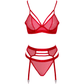 Muse Lingerie 2 Piece Lingerie Black/Red PL018 - Size S/M/L/XL