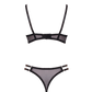 Muse Lingerie 3 Piece Peek-a-Boo Bra And Panty Set With Elastic Choker Black Size S/M/L