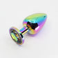 Love In Leather PLU001 Round Gem Butt Plug - MULTIPLE COLOURS