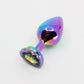 Love In Leather PLU002 Heart Gem Butt Plug - MULTIPLE COLOURS