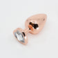 Love In Leather PLU002 Heart Gem Butt Plug - MULTIPLE COLOURS
