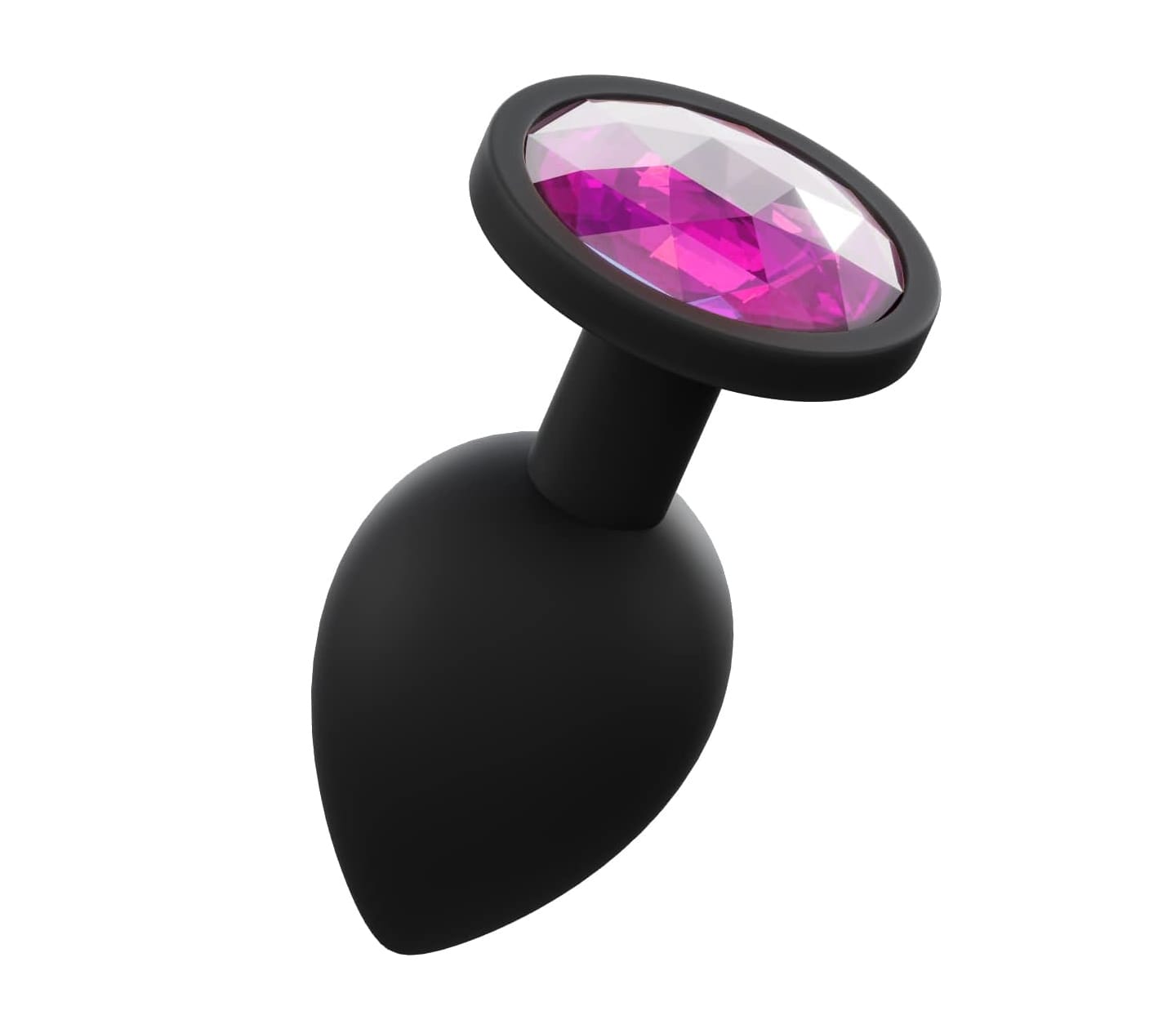 Love In Leather PLU003 Silicone Butt Plug With Gem - MULTIPLE COLOURS