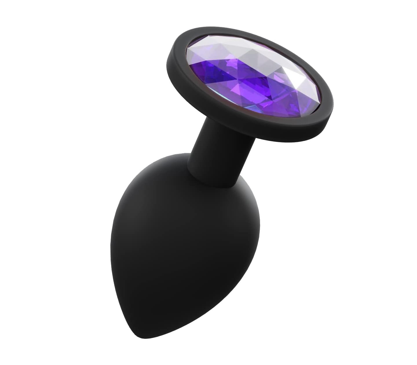 Love In Leather PLU003 Silicone Butt Plug With Gem - MULTIPLE COLOURS