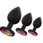 Love In Leather PLU003 Silicone Butt Plug With Gem - MULTIPLE COLOURS